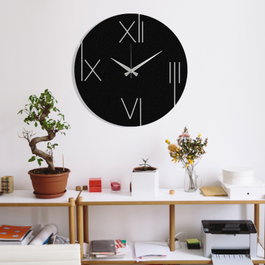 Wallity Reloj de Pared Decorativo de Metal Negro 48x48 cm